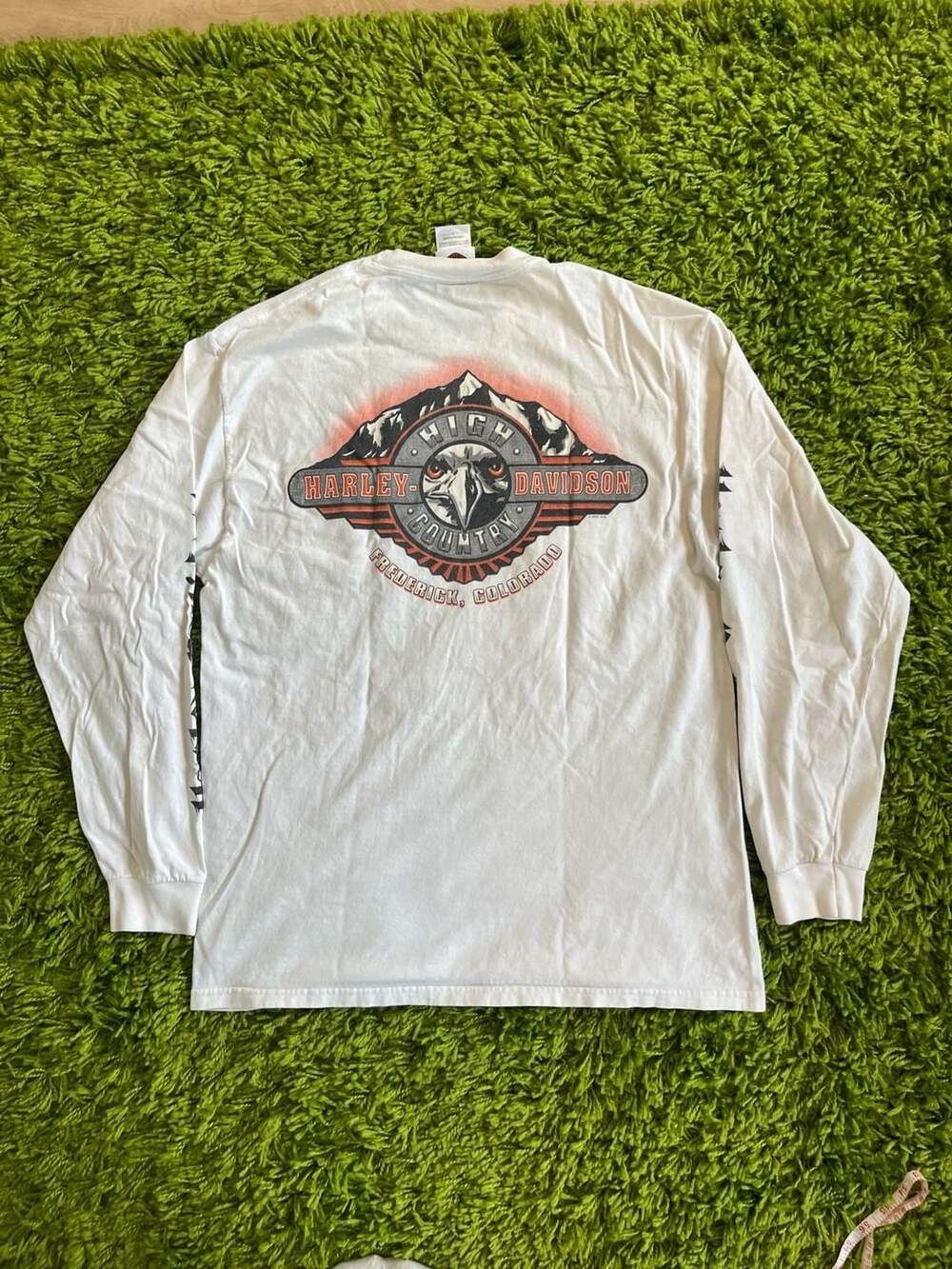Harley Davidson High Country Frederick Colorado Long Sleeve Pocket T-Shirt White